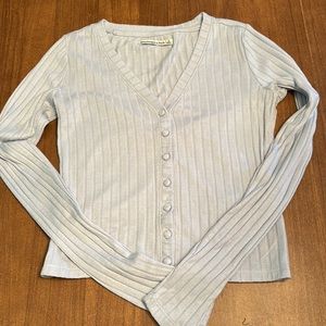 Abercrombie and Fitch Vneck Cardigan Baby Blue